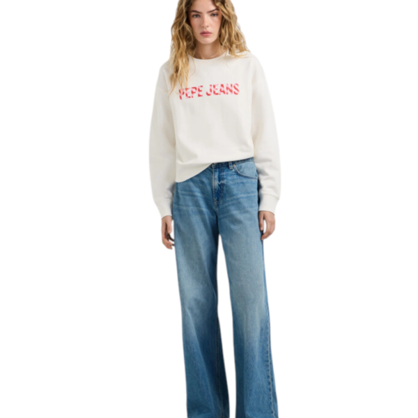 Pepe Jeans - Γυναικεία Μπλούζα Φούτερ Celeste PL5800099-808 Λευκό PL5800099-808