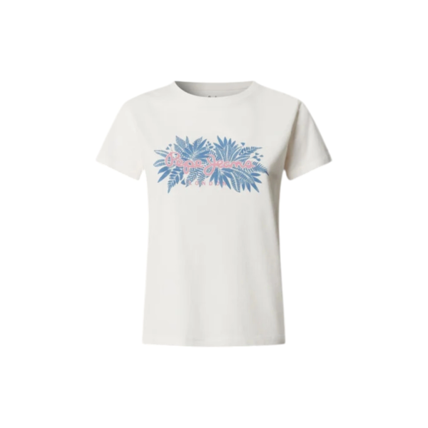 Pepe Jeans - Γυναικείο T-Shirt printed floral logo Christina PL5000237-808 Λευκό PL5000237-808