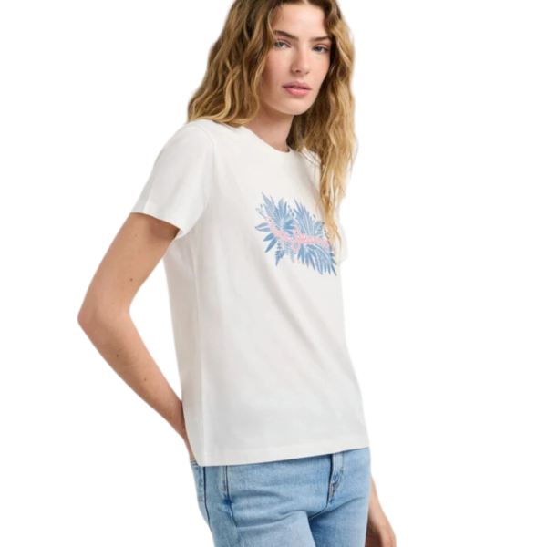 Pepe Jeans - Γυναικείο T-Shirt printed floral logo Christina PL5000237-808 Λευκό PL5000237-808