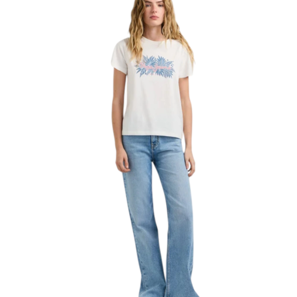 Pepe Jeans - Γυναικείο T-Shirt printed floral logo Christina PL5000237-808 Λευκό PL5000237-808