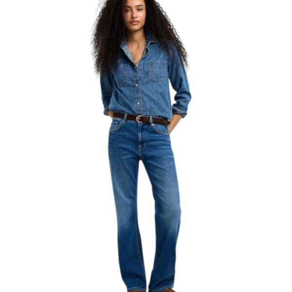 Pepe Jeans - Γυναικείο Τζιν Παντελόνι Arrow Mid Rise Straight Fit PL20510694-000 Μπλε PL20510694-000