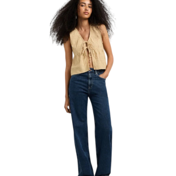 Pepe Jeans - Γυναικείο Τζιν Παντελόνι Eden High Rise Straight Fit PL20510742-000 Μπλε PL20510742-000
