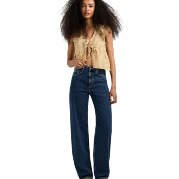 Pepe Jeans - Γυναικείο Τζιν Παντελόνι Eden High Rise Straight Fit PL20510742-000 Μπλε PL20510742-000