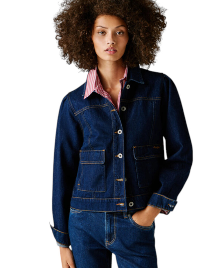 Pepe Jeans - Γυναικείο Τζιν Τζάκετ regular fit denim Sunny PL4024407-000 Μπλε Σκούρο
