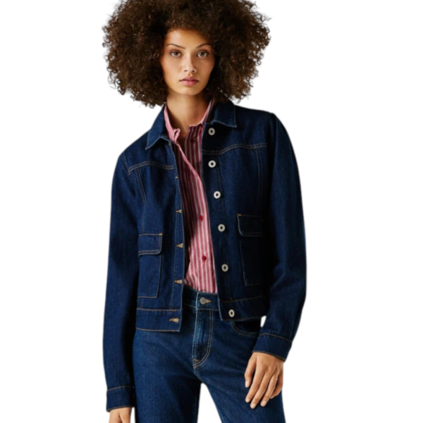 Pepe Jeans - Γυναικείο Τζιν Τζάκετ regular fit denim Sunny PL4024407-000 Μπλε Σκούρο PL4024407-000