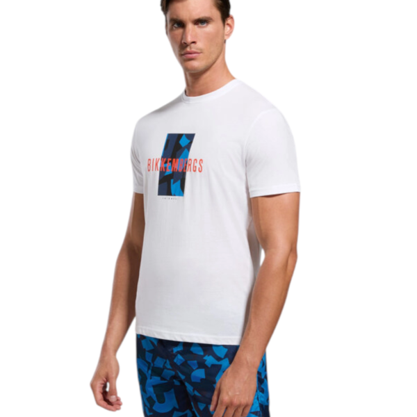 Bikkembergs - Ανδρικό T-shirt Κοντομάνικο BKK3MTS03-WHITE Λευκό BKK3MTS03-WHITE