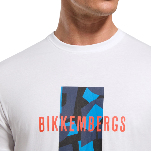 Bikkembergs - Ανδρικό T-shirt Κοντομάνικο BKK3MTS03-WHITE Λευκό BKK3MTS03-WHITE