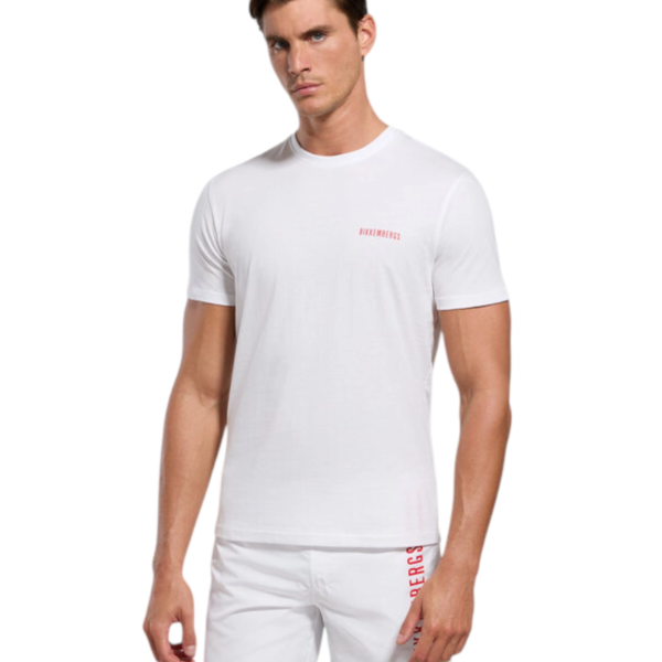 Bikkembergs - Ανδρικό T-shirt Κοντομάνικο BKK3MTS04-WHITE Λευκό BKK3MTS04-WHITE