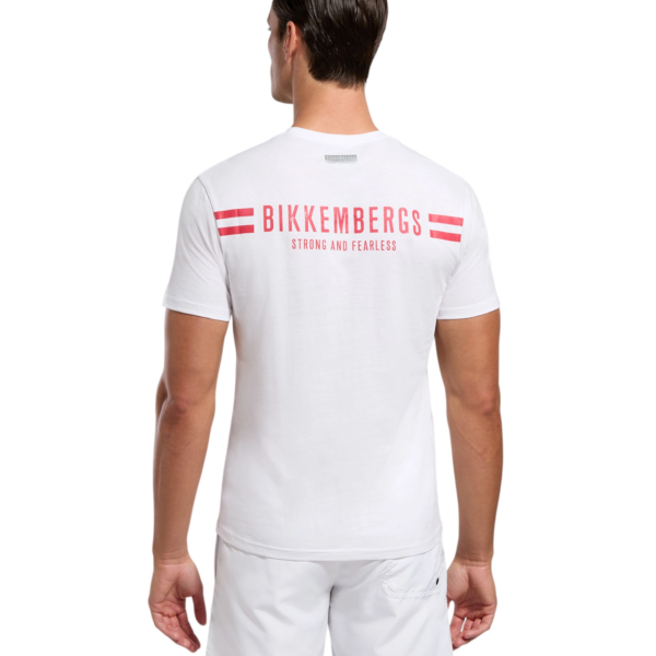 Bikkembergs - Ανδρικό T-shirt Κοντομάνικο BKK3MTS04-WHITE Λευκό BKK3MTS04-WHITE