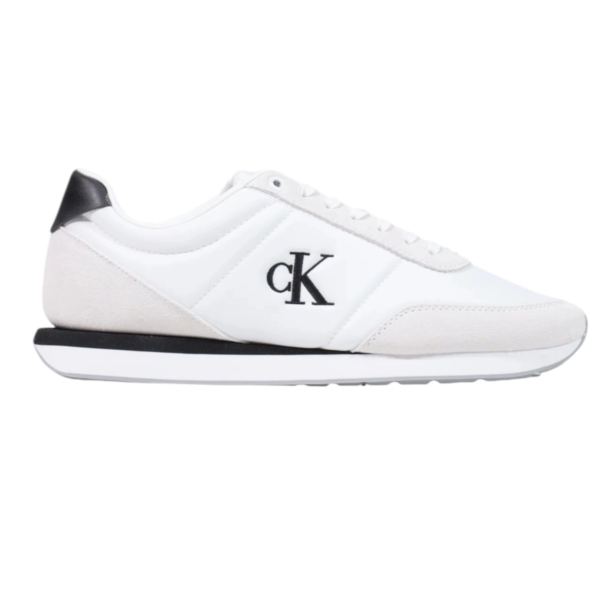 Calvin Klein - Ανδρικά Sneakers Retro Runner Essential Mix HM0HM02469-01W Λευκό/Μπεζ/Μαύρο