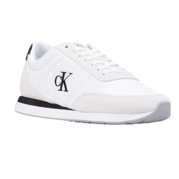 Calvin Klein - Ανδρικά Sneakers Retro Runner Essential Mix HM0HM02469-01W Λευκό/Μπεζ/Μαύρο HM0HM02469-01W