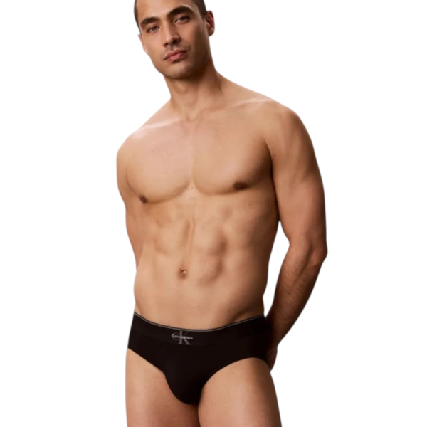 Calvin Klein - Ανδρικά Σλιπ 3Pack Graphic Monogram Cotton Stretch LV00NB4471-GUV Μαύρο LV00NB4471-GUV