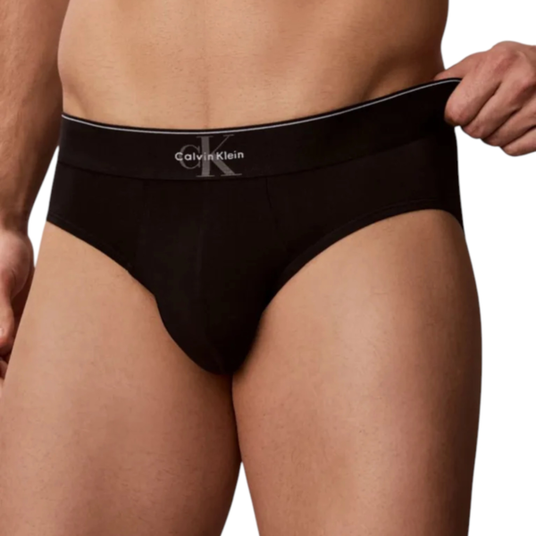 Calvin Klein - Ανδρικά Σλιπ 3Pack Graphic Monogram Cotton Stretch LV00NB4471-GUV Μαύρο LV00NB4471-GUV