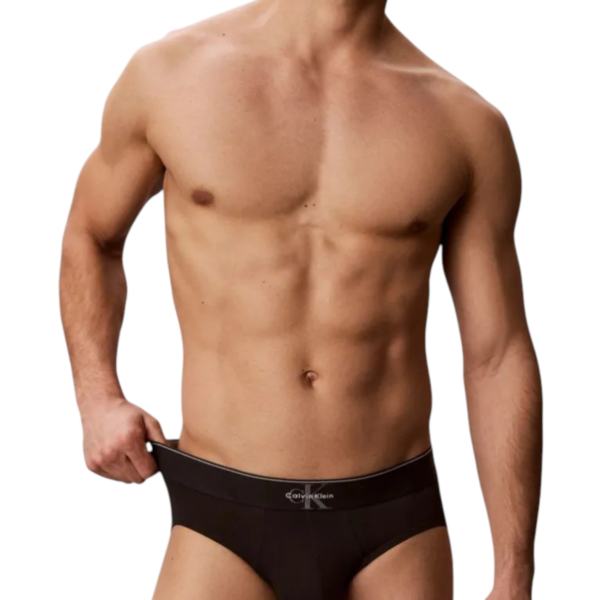 Calvin Klein - Ανδρικά Σλιπ 3Pack Graphic Monogram Cotton Stretch LV00NB4471-GUV Μαύρο LV00NB4471-GUV