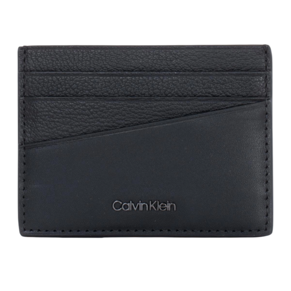 Calvin Klein - Ανδρική Δερμάτινη Καρτοθήκη Ck Diagonal 6CC K50K510598-BAX Μαύρο