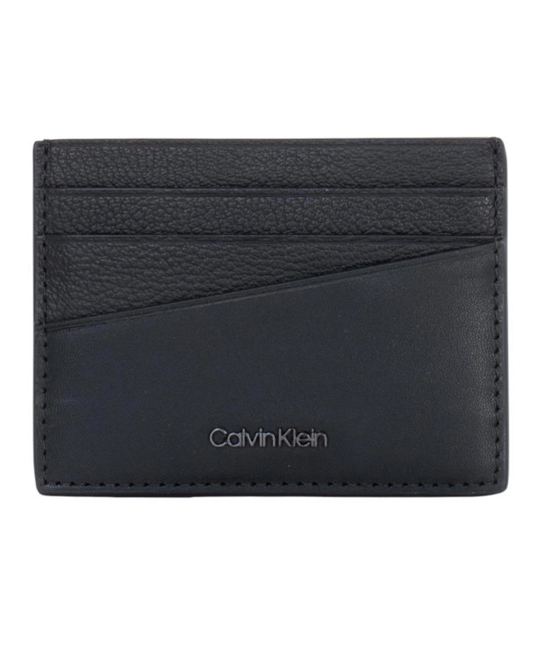 Calvin Klein - Ανδρική Δερμάτινη Καρτοθήκη Ck Diagonal 6CC K50K510598-BAX Μαύρο