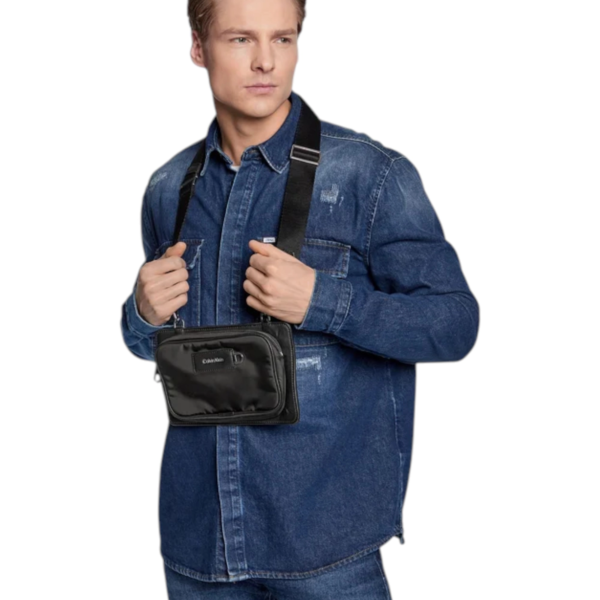 Calvin Klein - Ανδρική Τσάντα Ώμου / Χιαστί Elevated Multi Zip Xbody K50K510213-BAX Μαύρο K50K510213-BAX