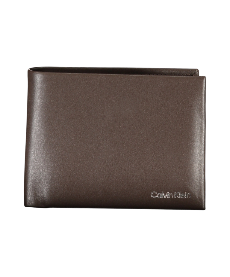 Calvin Klein - Ανδρικό Δερμάτινο Πορτοφόλι Ck Concise Trifold 10Cc W/Coin L K50K510600-BAR Καφέ