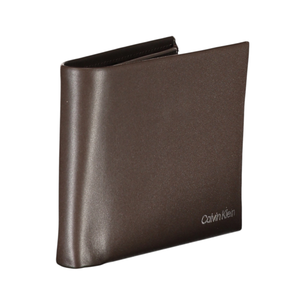 Calvin Klein - Ανδρικό Δερμάτινο Πορτοφόλι Ck Concise Trifold 10Cc W/Coin L K50K510600-BAR Καφέ K50K510600-BAR