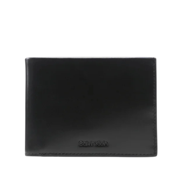 Calvin Klein - Ανδρικό Δερμάτινο Πορτοφόλι Ck Median Trifold 10Cc W/Coin K50K510301-BAX Μαύρο