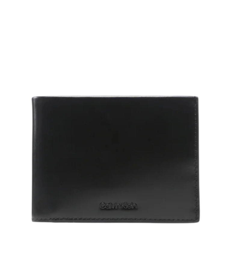 Calvin Klein - Ανδρικό Δερμάτινο Πορτοφόλι Ck Median Trifold 10Cc W/Coin K50K510301-BAX Μαύρο