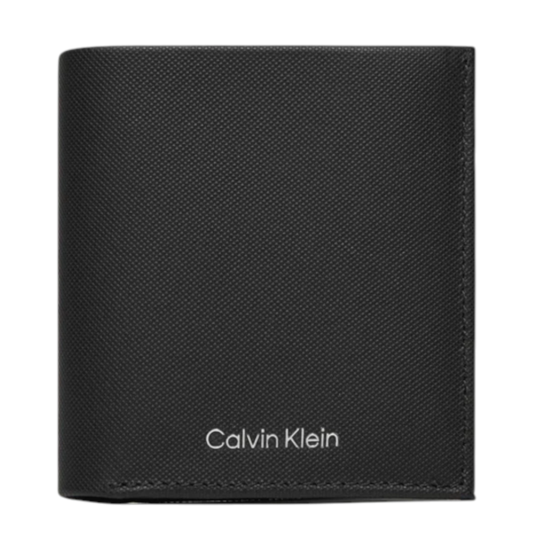 Calvin Klein - Ανδρικό Δερμάτινο Πορτοφόλι Ck Must Trifold 6Cc W/ Coin K50K511382-BEH Μαύρο