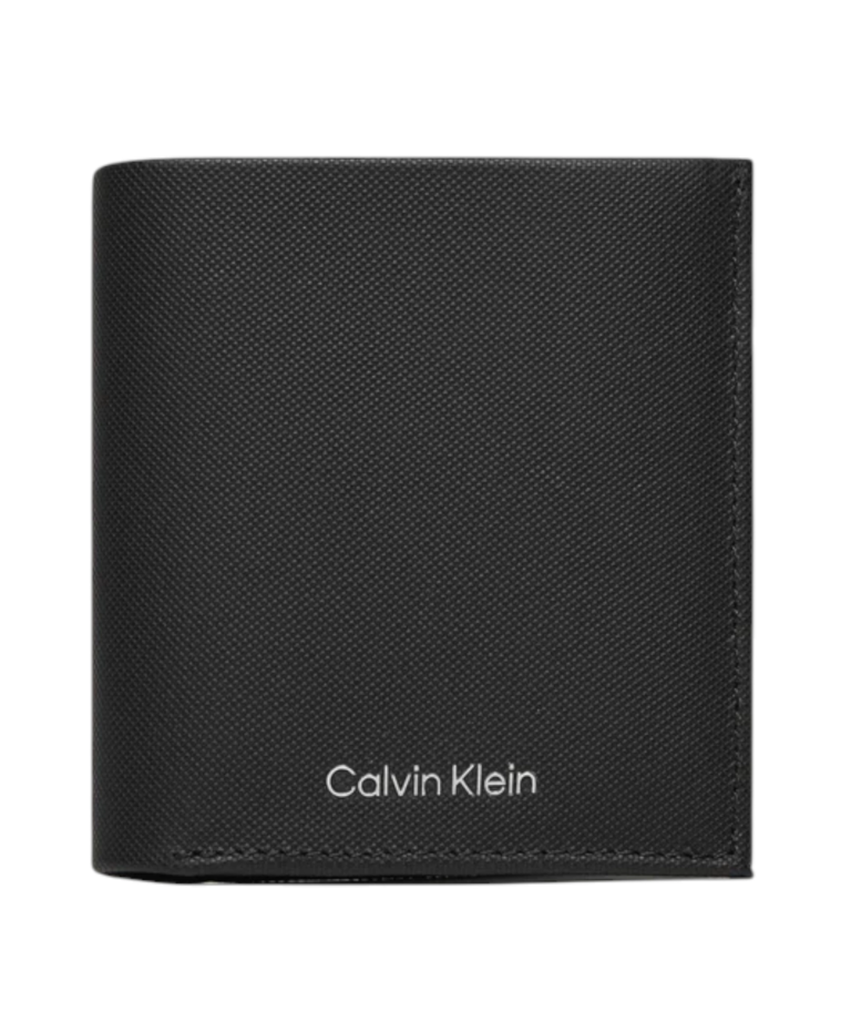 Calvin Klein - Ανδρικό Δερμάτινο Πορτοφόλι Ck Must Trifold 6Cc W/ Coin K50K511382-BEH Μαύρο