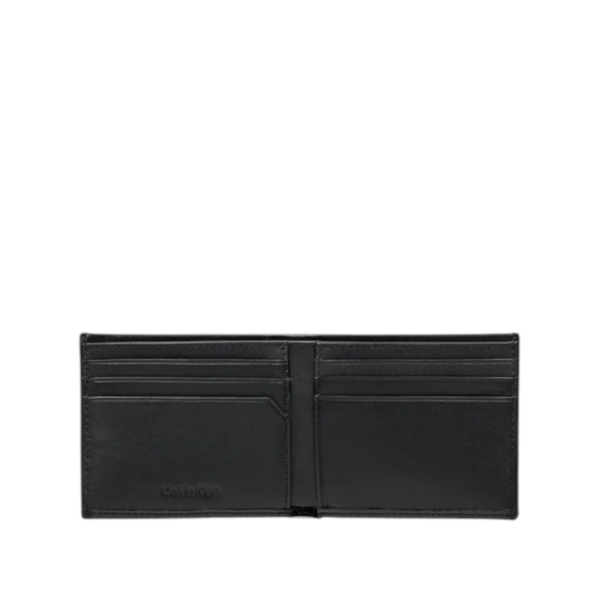 Calvin Klein - Ανδρικό Δερμάτινο Πορτοφόλι Minimal Focus Bifold 6Cc W/Bill K50K511277-BEH Μαύρο K50K511277-BEH