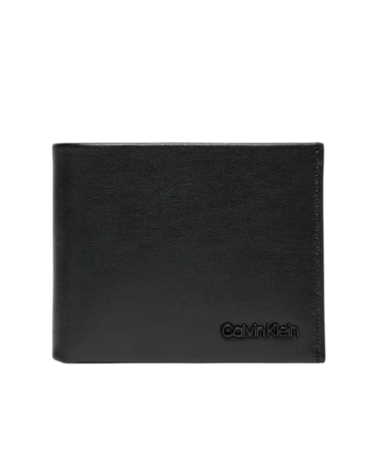 Calvin Klein - Ανδρικό Δερμάτινο Πορτοφόλι Minimal Focus Bifold 6Cc W/Bill K50K511277-BEH Μαύρο