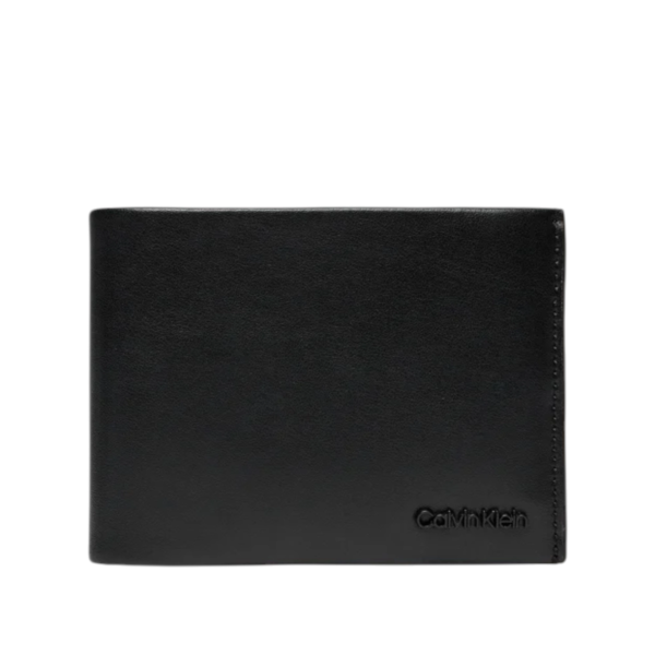 Calvin Klein - Ανδρικό Δερμάτινο Πορτοφόλι Minimal Focus Trifold 10Cc W/Coi K50K511271-BEH Μαύρο