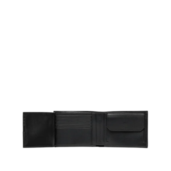Calvin Klein - Ανδρικό Δερμάτινο Πορτοφόλι Minimal Focus Trifold 10Cc W/Coi K50K511271-BEH Μαύρο K50K511271-BEH