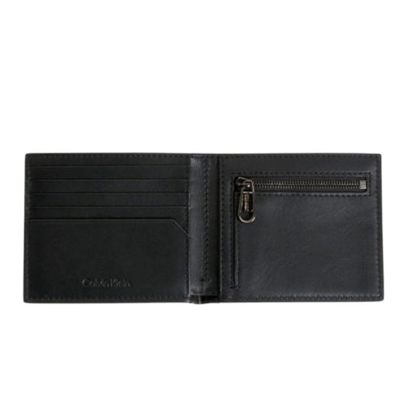 Calvin Klein - Ανδρικό Δερμάτινο Πορτοφόλι Modern Bar Bifold 5Cc W/Coin K50K510889-BAX Μαύρο K50K510889-BAX