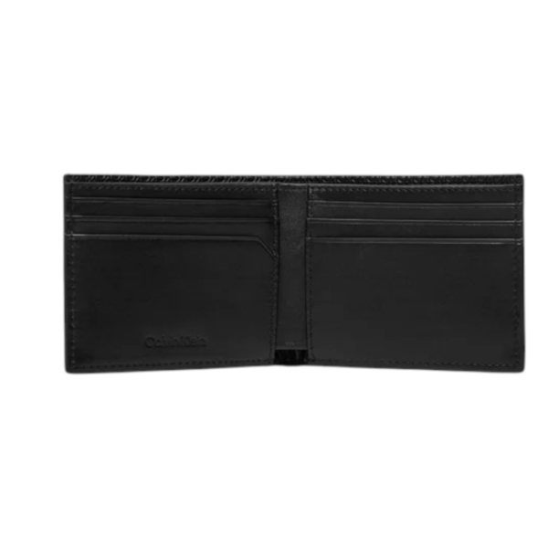 Calvin Klein - Ανδρικό Δερμάτινο Πορτοφόλι Modern Bar Bifold 6Cc W/Bill K50K511374-0GL Μαύρο K50K511374-0GL
