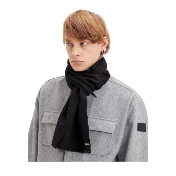 Calvin Klein -Ανδρικό Κασκόλ Formal Logo Light Scarf 35X180 K50K509745-BAX Μαύρο K50K509745-BAX