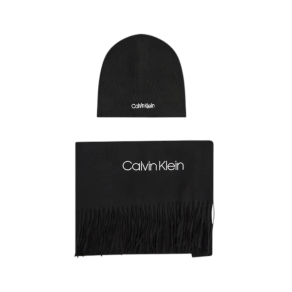Calvin Klein - Ανδρικό Κασκόλ και Σκούφος Basic Wool Beanie+Scarf K50K507552- BAX Μαύρο