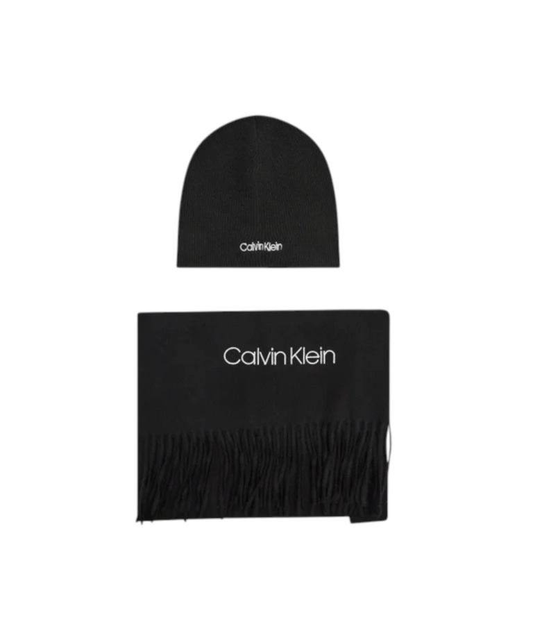 Calvin Klein - Ανδρικό Κασκόλ και Σκούφος Basic Wool Beanie+Scarf K50K507552- BAX Μαύρο
