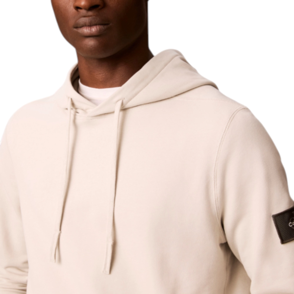 Calvin Klein - Ανδρικό Μακρυμάνικο Φούτερ 350terry Badge Hoodie LV04RJ201G-PDJ Μπεζ LV04RJ201G-PDJ