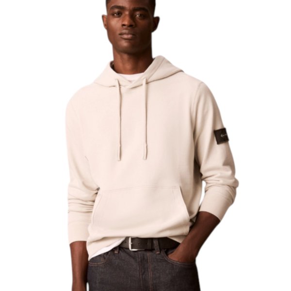 Calvin Klein - Ανδρικό Μακρυμάνικο Φούτερ 350terry Badge Hoodie LV04RJ201G-PDJ Μπεζ
