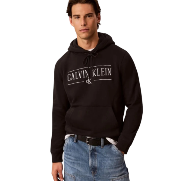 Calvin Klein - Ανδρικό Μακρυμάνικο Φούτερ Varsity Logo Relaxed Fit LV04RH238G-UB1 Μαύρο LV04RH238G-UB1