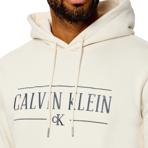 Calvin Klein - Ανδρικό Μακρυμάνικο Φούτερ Varsity Logo Relaxed Fit LV04RH238G-YAS Εκρού LV04RH238G-YAS