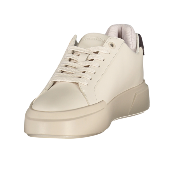 Calvin Klein - Γυναικεία Sneakers Chunky Lace-up Leather HW0HW03224-0KE Offwhite HW0HW03224-0KE
