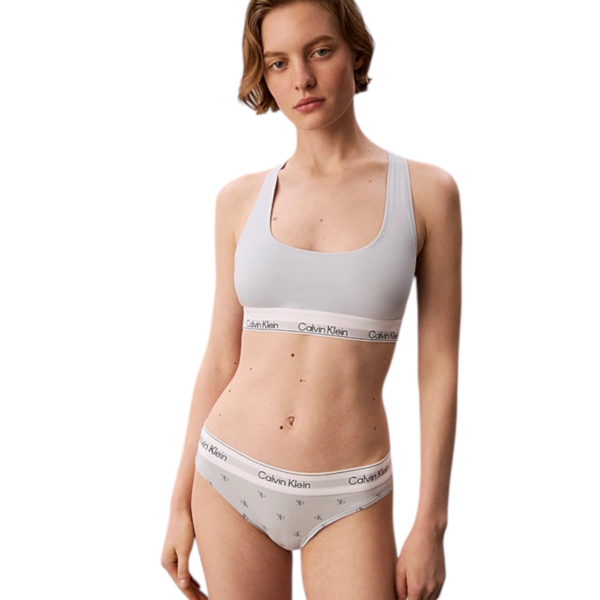Calvin Klein - Γυναικεία Αθλητικά Μπουστάκια Icon Cotton Modal LV00QF8494-PSO Μαύρο/Γαλάζιο