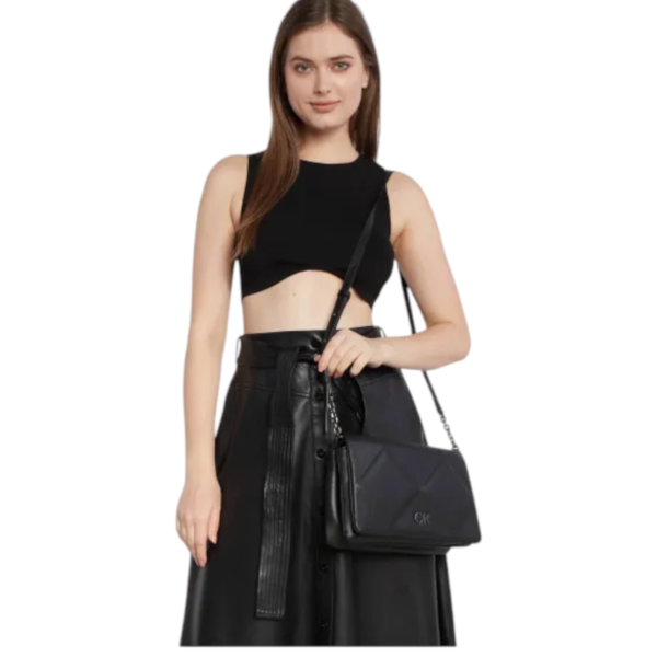 Calvin Klein - Γυναικεία Τσάντα Re-Lock Quilt K60K611021-BAX Μαύρο K60K611021-BAX