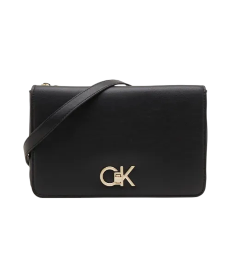 Calvin Klein - Γυναικεία Τσάντα Ώμου Re-Lock Double Gusset K60K611531-BAX Μαύρο