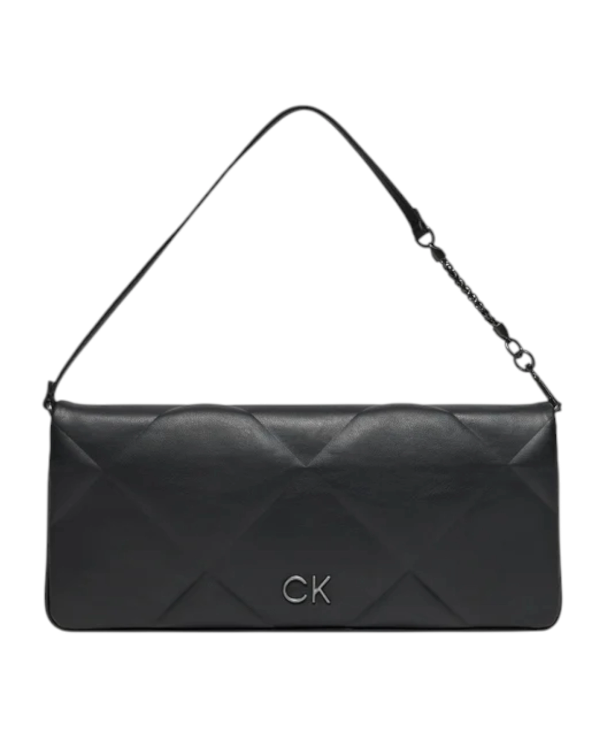 Calvin Klein - Γυναικεία Τσάντα Ώμου Re-Lock Quilt Wristelet Clutch K60K611333-BEH Μαύρο