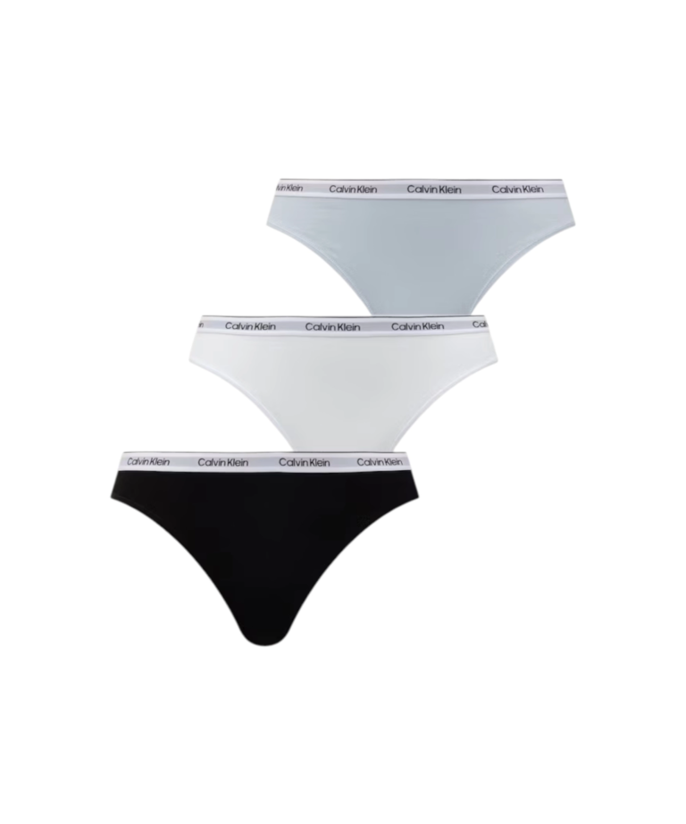 Calvin Klein - Γυναικείο Slip 3 Pack Icon Logo LV00QD5207-GG2 Μαύρο/Λευκό/Γαλάζιο
