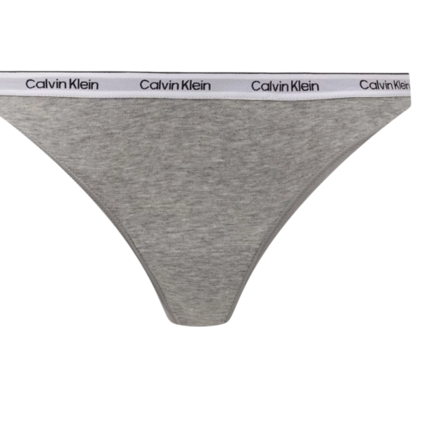 Calvin Klein - Γυναικείο String 3 Pack Icon Logo LV00QD5209-H03 Μαύρο/Γκρί/Fantasia LV00QD5209-H03