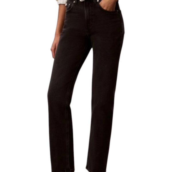 Calvin Klein - Γυναικείο Παντελόνι Τζιν High Rise Straight LV047F708G-Q2L Μαύρο LV047F708G-Q2L