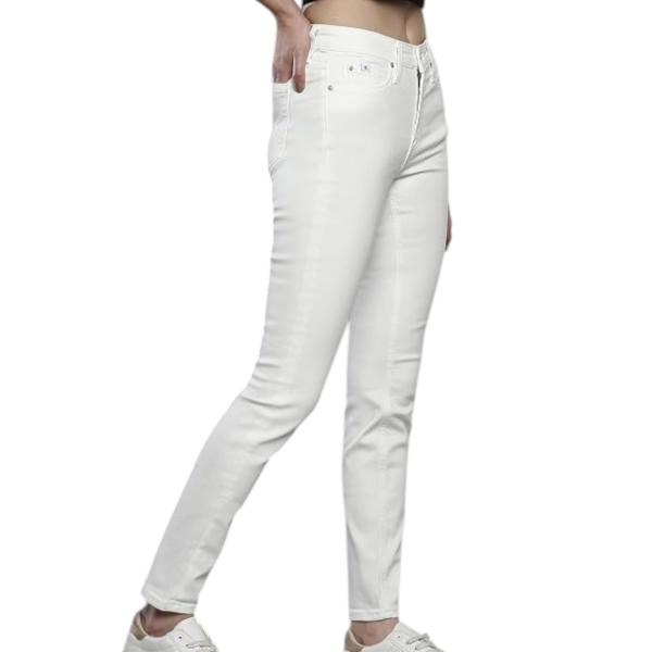 Calvin Klein - Γυναικείο Παντελόνι Τζιν Mid Rise Skinny J20J220618-1AA Λευκό J20J220618-1AA