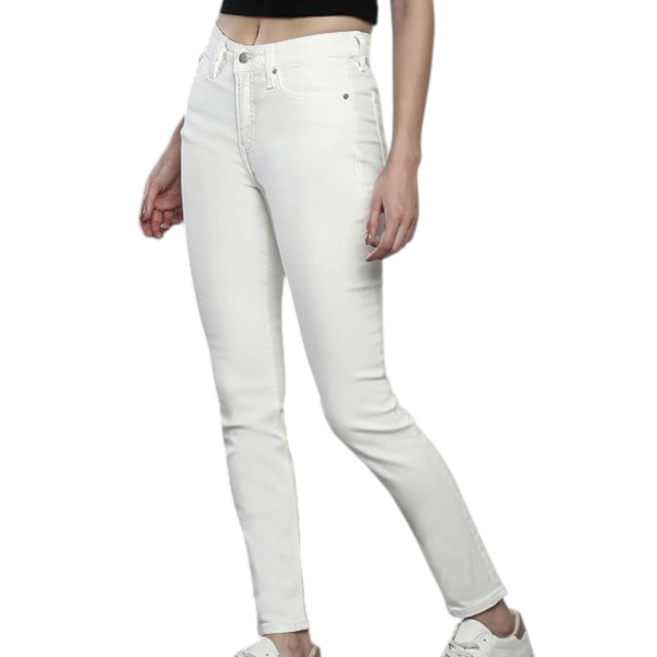Calvin Klein - Γυναικείο Παντελόνι Τζιν Mid Rise Skinny J20J220618-1AA Λευκό J20J220618-1AA